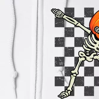 Dabbing Halloween Skeleton Scary Pumpkin Costume 2024 Full Zip Hoodie