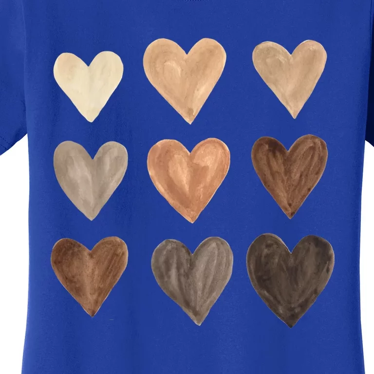 Diversity Heart Skin Tones Black Pride Melanin Kindness Gift Funny Gift Women's T-Shirt