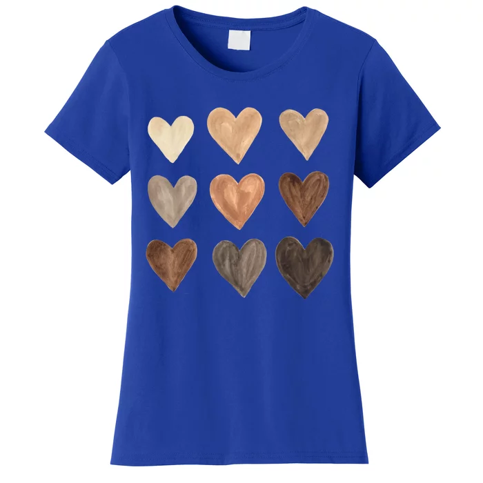 Diversity Heart Skin Tones Black Pride Melanin Kindness Gift Funny Gift Women's T-Shirt