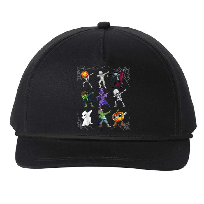 Dabbing Halloween Skeleton Zombie Scary Pumpkin Mummy Snapback Five-Panel Rope Hat