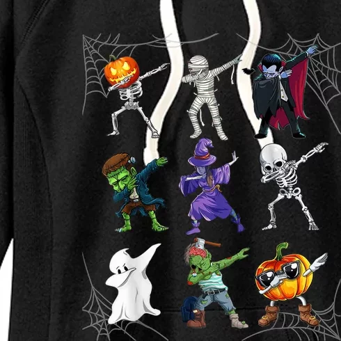 Dabbing Halloween Skeleton Zombie Scary Pumpkin Mummy Women's Fleece Hoodie