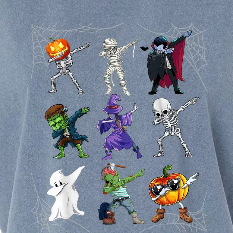 Dabbing Halloween Skeleton Zombie Scary Pumpkin Mummy Garment-Dyed Women's Muscle Tee