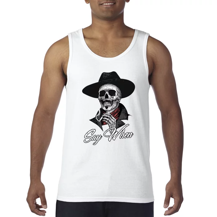 Doc Holiday Say When Skull Tank Top