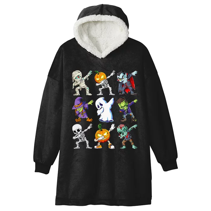 Dabbing Halloween Skeleton Zombie Pumpkin Mummy Kids Hooded Wearable Blanket