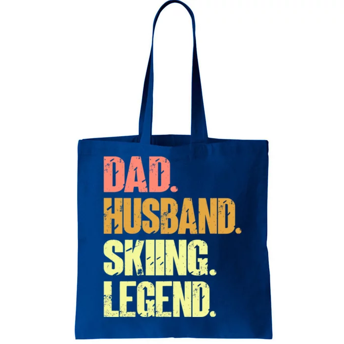 Dad Husband Skiing Legend Funny Gift Snow Sport Funny Dad Ski Skiing Gift Tote Bag