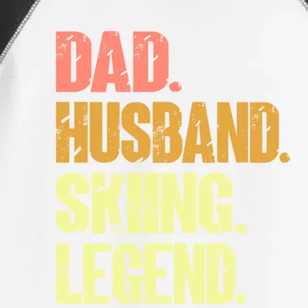 Dad Husband Skiing Legend Funny Gift Snow Sport Funny Dad Ski Skiing Gift Toddler Fine Jersey T-Shirt