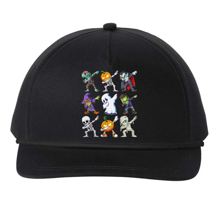 Dabbing Halloween Skeleton Zombie Scary Pumpkin Mummy Snapback Five-Panel Rope Hat