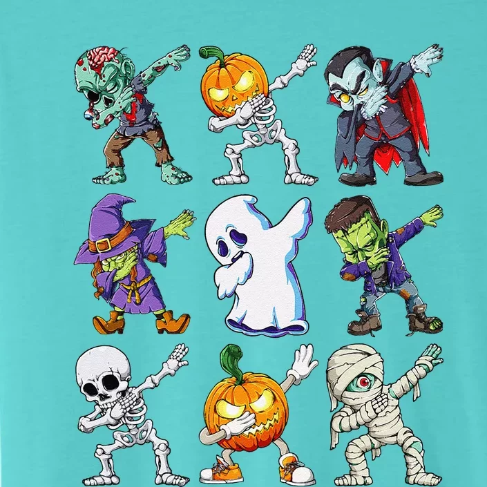 Dabbing Halloween Skeleton Zombie Scary Pumpkin Mummy ChromaSoft Performance T-Shirt