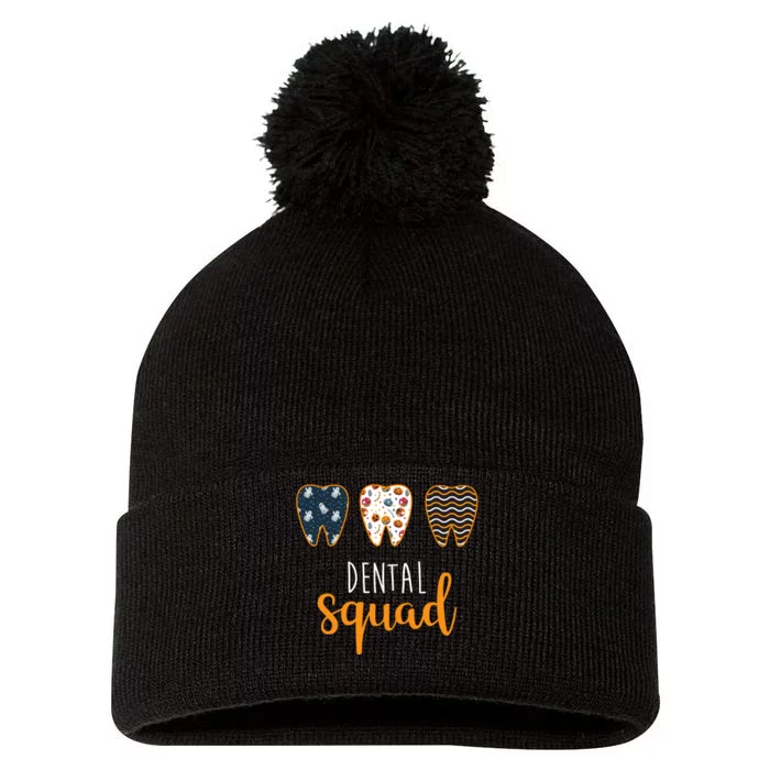 Dental Halloween Squad Pom Pom 12in Knit Beanie