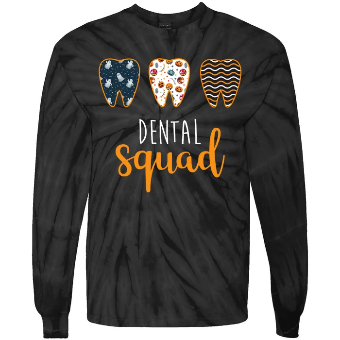 Dental Halloween Squad Tie-Dye Long Sleeve Shirt