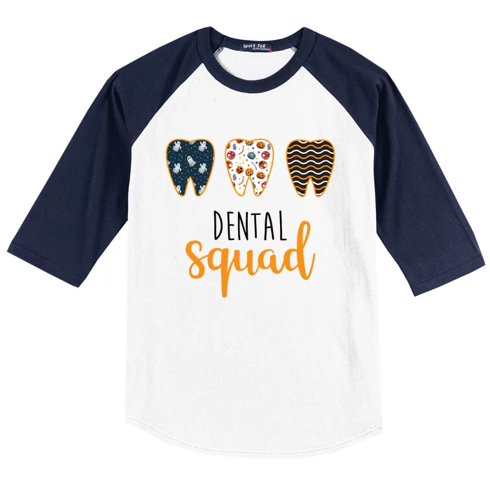 Dental Halloween Squad Baseball Sleeve Shirt