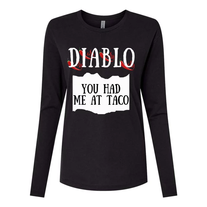 Diablo Hot Sauce Packet Group Costume Womens Cotton Relaxed Long Sleeve T-Shirt