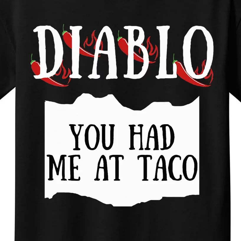 Diablo Hot Sauce Packet Group Costume Kids T-Shirt