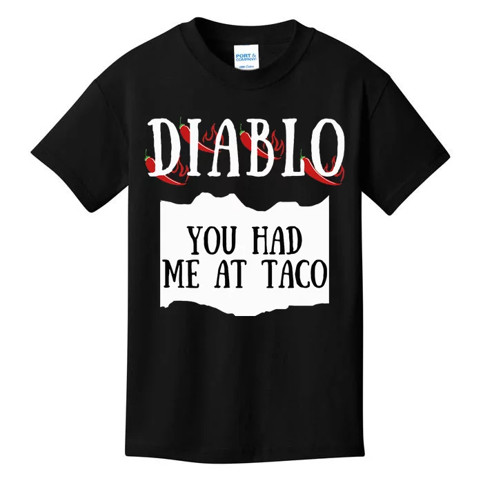 Diablo Hot Sauce Packet Group Costume Kids T-Shirt