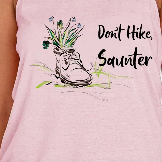 Don't Hike Saunter Inspired By Scottish Gift American Naturalist Gift Women's Knotted Racerback Tank