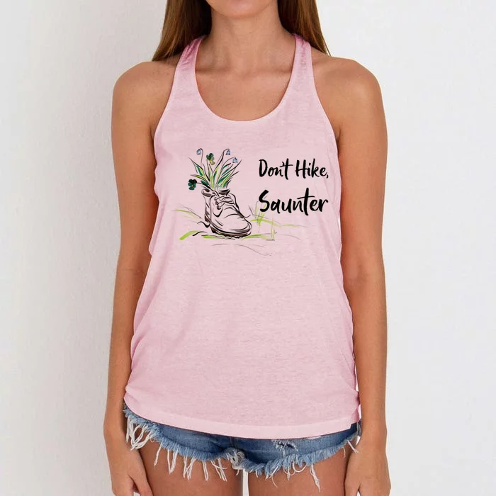 Don't Hike Saunter Inspired By Scottish Gift American Naturalist Gift Women's Knotted Racerback Tank