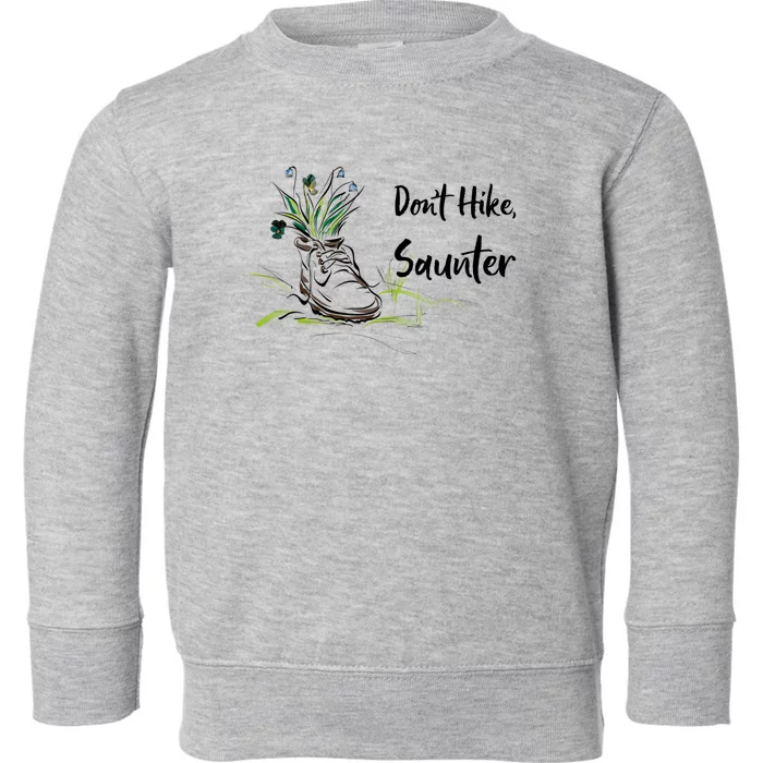 Don't Hike Saunter Inspired By Scottishcool Giftamerican Naturalist Gift Toddler Sweatshirt