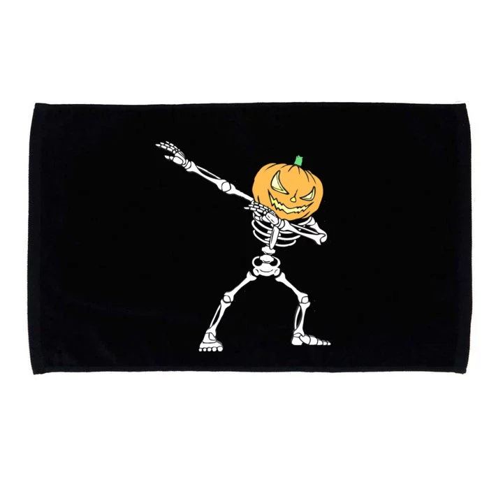 Dabbing Halloween Skeleton Jack O Lantern Pumpkin Skull Dab Gift Microfiber Hand Towel