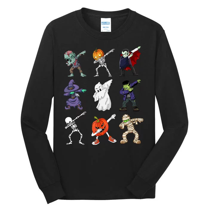 Dabbing Halloween Skeleton Zombie Scary Pumpkin Mummy Tall Long Sleeve T-Shirt