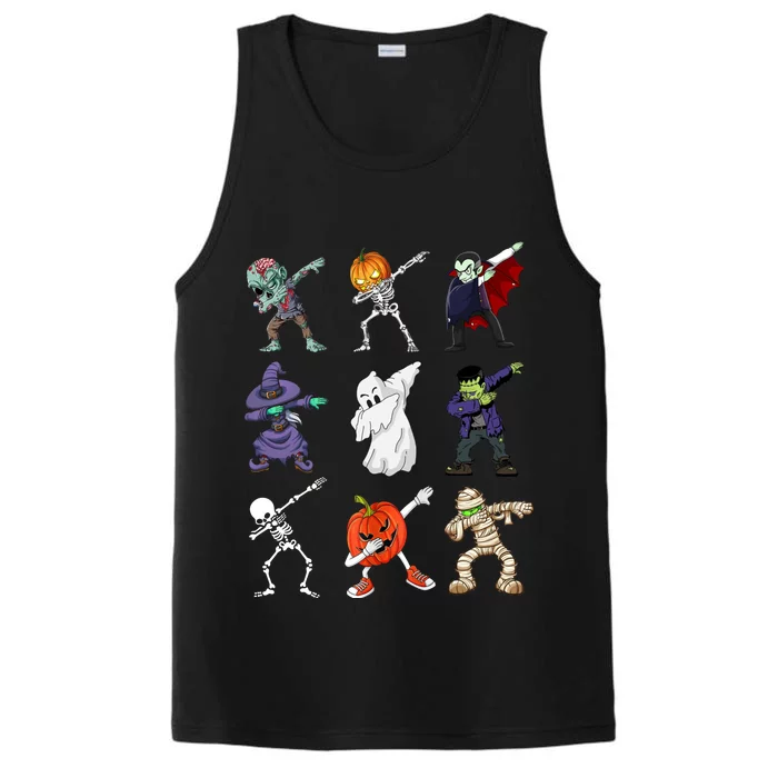 Dabbing Halloween Skeleton Zombie Scary Pumpkin Mummy Performance Tank