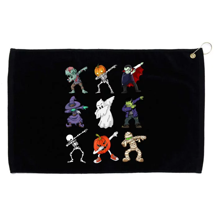 Dabbing Halloween Skeleton Zombie Scary Pumpkin Mummy Grommeted Golf Towel