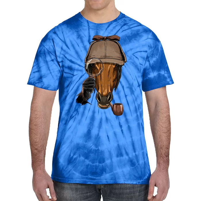 Detective Horse Spy Investigator Animal Horse Lover Cow Gift Tie-Dye T-Shirt