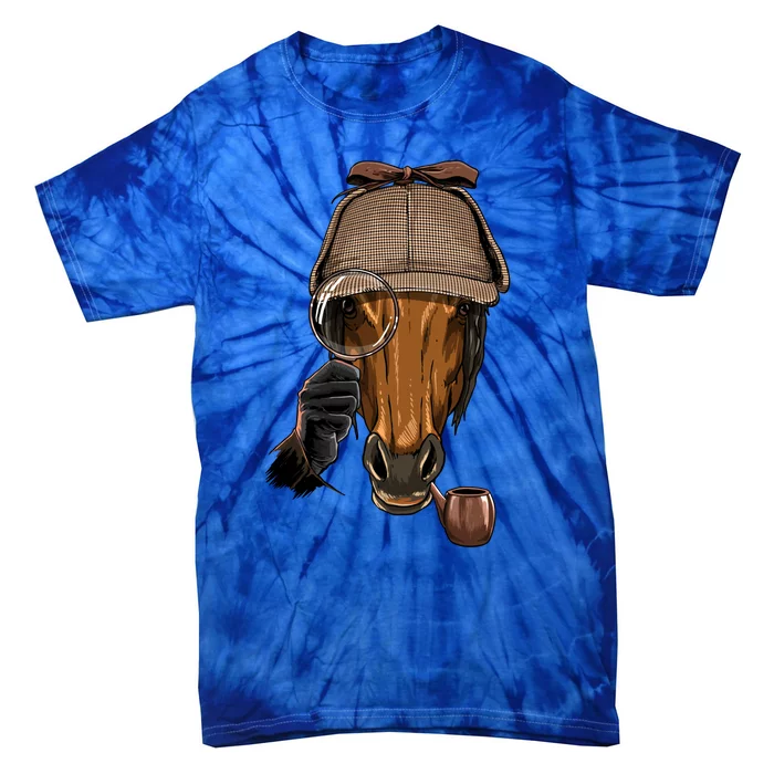 Detective Horse Spy Investigator Animal Horse Lover Cow Gift Tie-Dye T-Shirt