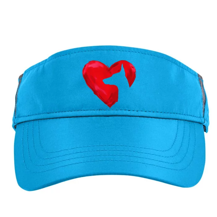 Doberman Heart Silhouette Valentine's Day Dog Lover Gift Adult Drive Performance Visor