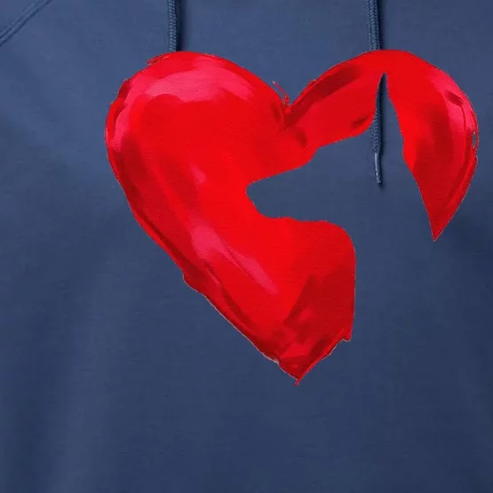 Doberman Heart Silhouette Valentine's Day Dog Lover Gift Performance Fleece Hoodie