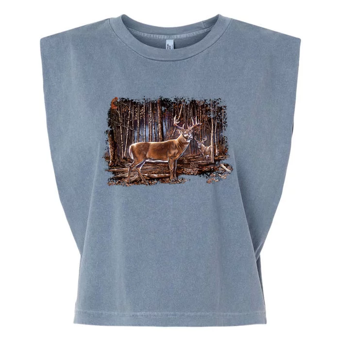 Deer Hunting Scene Garment-Dyed Women's Muscle Tee