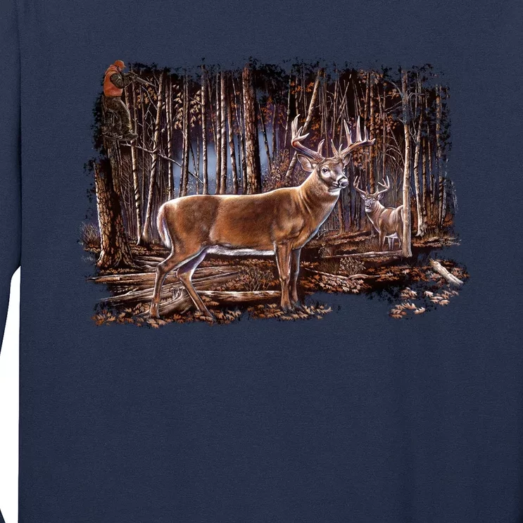 Deer Hunting Scene Long Sleeve Shirt