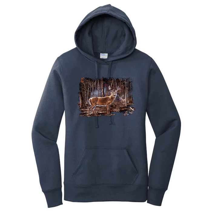 Deer Hunting Scene Women's Pullover Hoodie