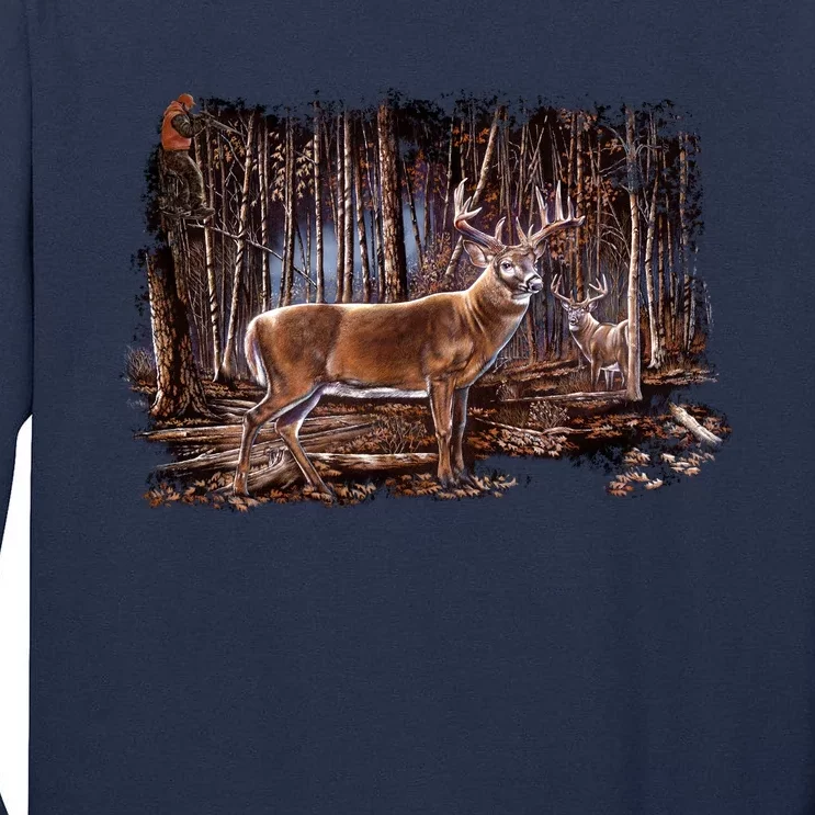 Deer Hunting Scene Tall Long Sleeve T-Shirt