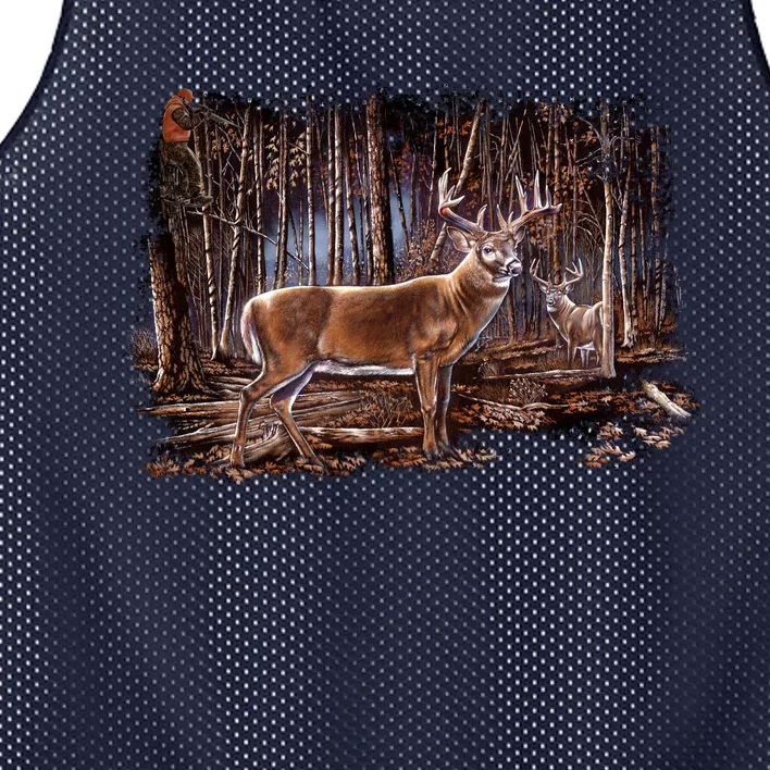 Deer Hunting Scene Mesh Reversible Basketball Jersey Tank