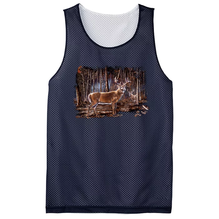 Deer Hunting Scene Mesh Reversible Basketball Jersey Tank