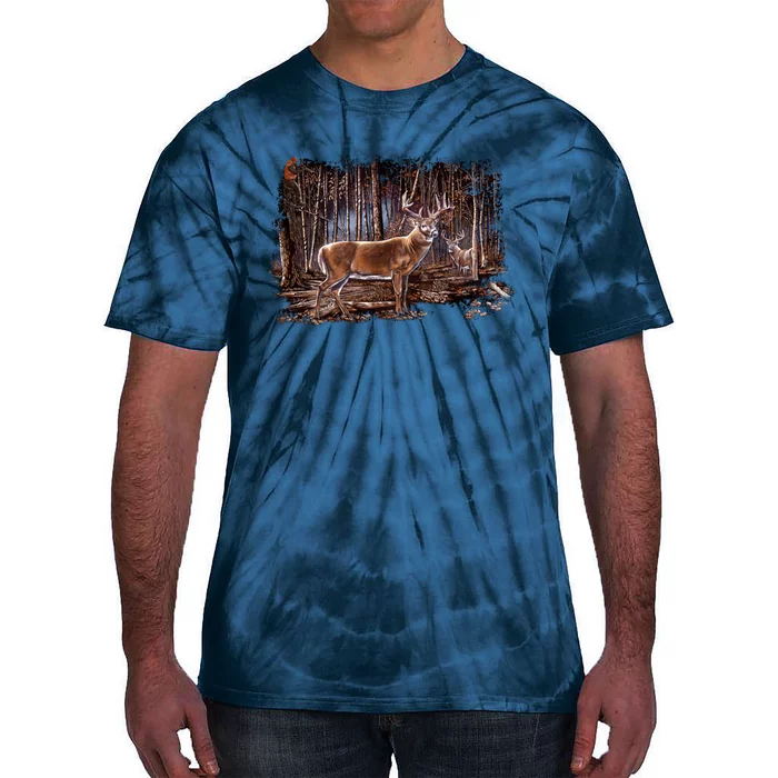 Deer Hunting Scene Tie-Dye T-Shirt