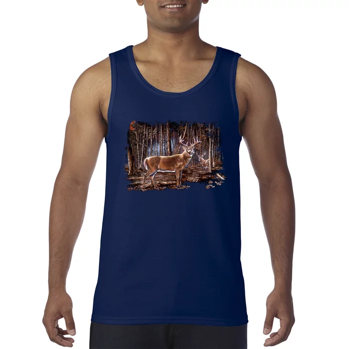 Deer Hunting Scene Tank Top