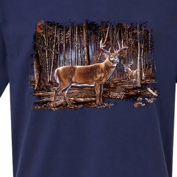 Deer Hunting Scene Sueded Cloud Jersey T-Shirt