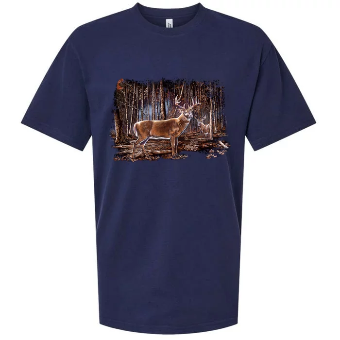 Deer Hunting Scene Sueded Cloud Jersey T-Shirt