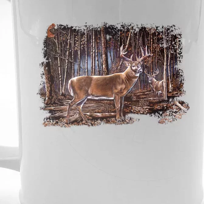 Deer Hunting Scene Front & Back Beer Stein