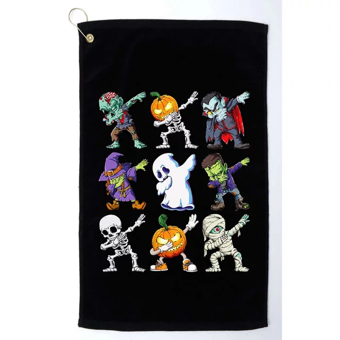 Dabbing Halloween Skeleton Zombie Scary Pumpkin Mummy Platinum Collection Golf Towel