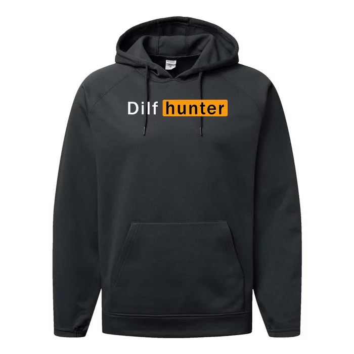 Dilf Hunter Single Mom Adult Joke Performance Fleece Hoodie