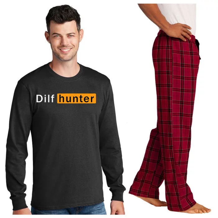 Dilf Hunter Single Mom Adult Joke Long Sleeve Pajama Set