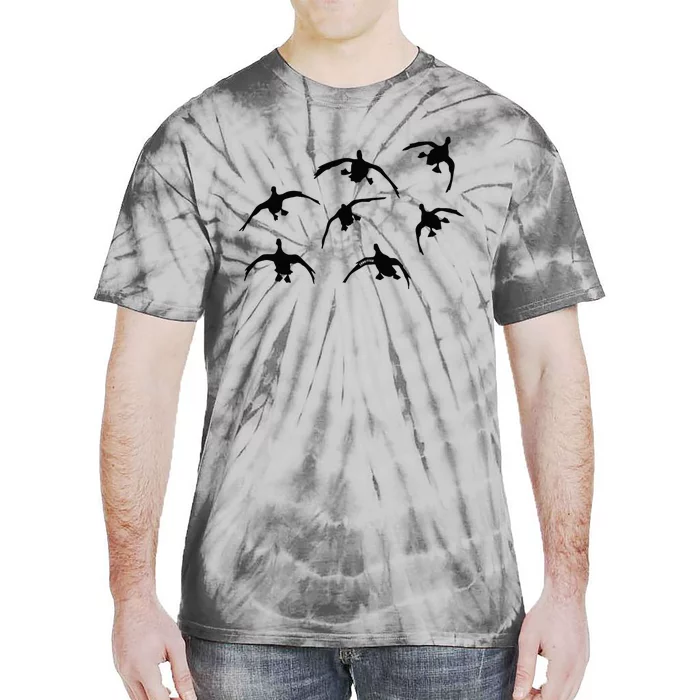 Duck Hunting Seven Drakes By Committed Waterfowl Tie-Dye T-Shirt