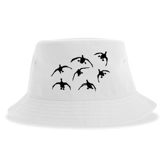 Duck Hunting Seven Drakes By Committed Waterfowl Sustainable Bucket Hat