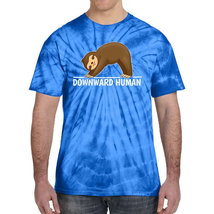 Downward Hu Sloth Gift Tie-Dye T-Shirt