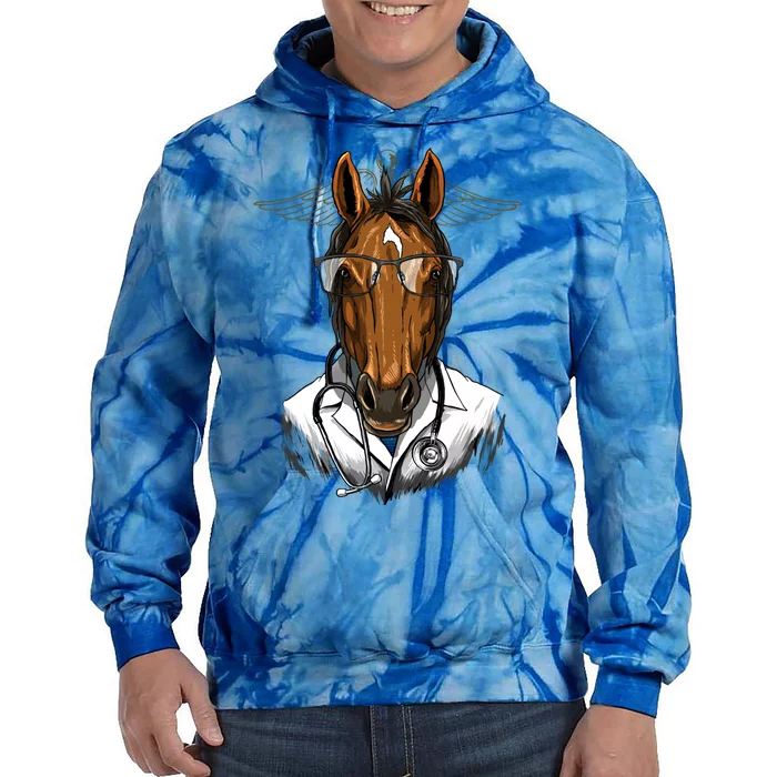 Doctor Horse Surgeon Physician Dr Md Cow Horse Lover Gift Tie Dye Hoodie