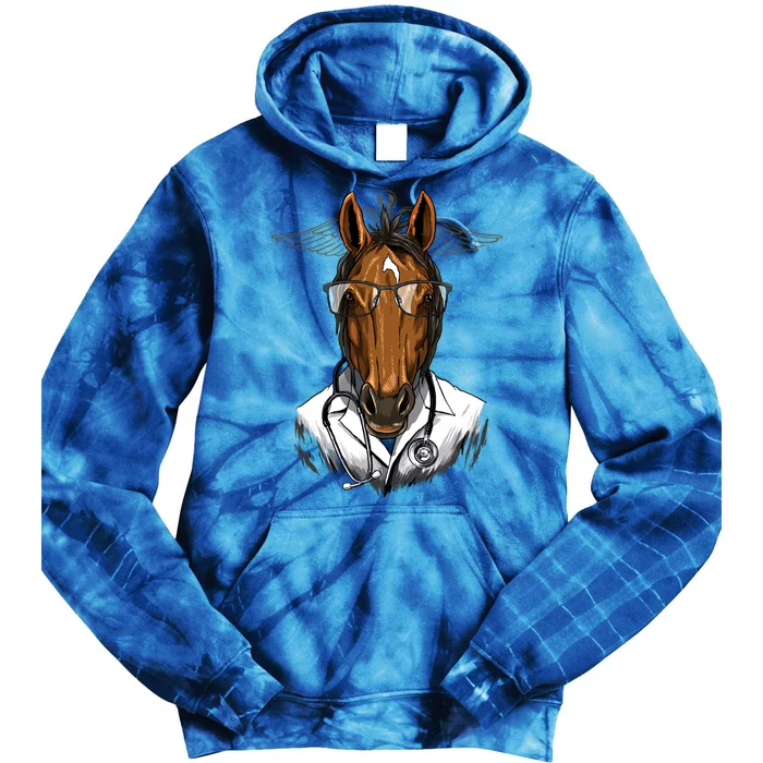 Doctor Horse Surgeon Physician Dr Md Cow Horse Lover Gift Tie Dye Hoodie