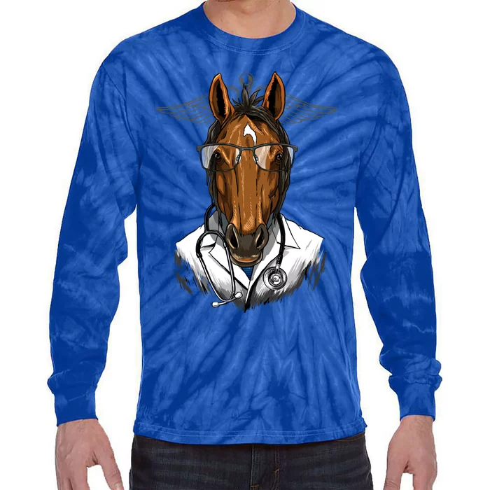 Doctor Horse Surgeon Physician Dr Md Cow Horse Lover Gift Tie-Dye Long Sleeve Shirt