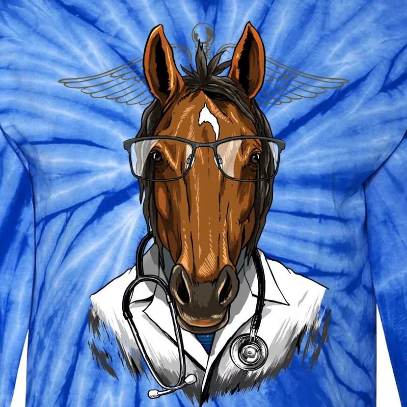 Doctor Horse Surgeon Physician Dr Md Cow Horse Lover Gift Tie-Dye Long Sleeve Shirt